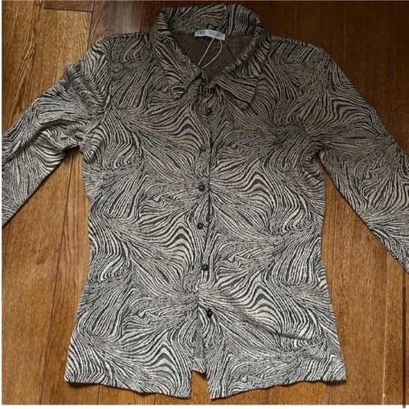 Marble print button down - Picture 4 of 7